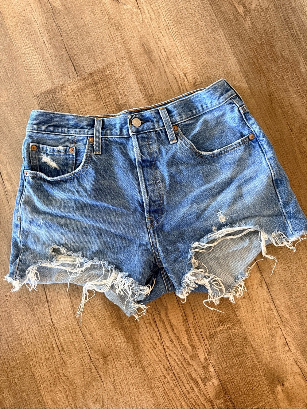 Levi’s 501 Distressed Denim Shorts